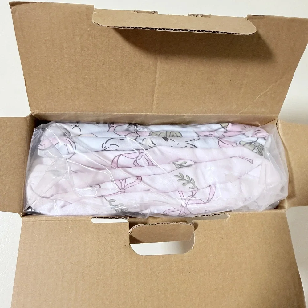 Baby Crib Sheets 2 Pack Fitted Standard Crib Rabbit and Floral Pink